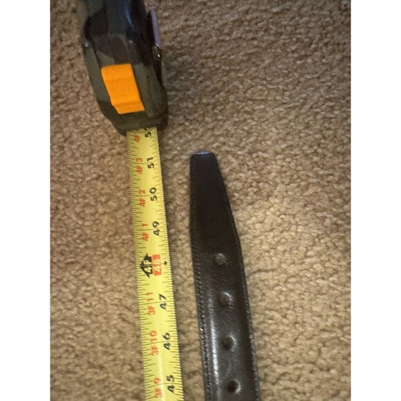 Class Lopez Belt Black Mens Sz 46 Leather Silver Buckle 1 3/8" - Picture 10 of 10